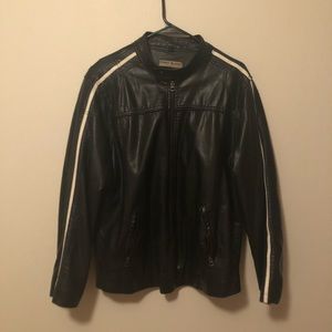 Rare Point Blanc Moto Racer Leather Jacket Size L